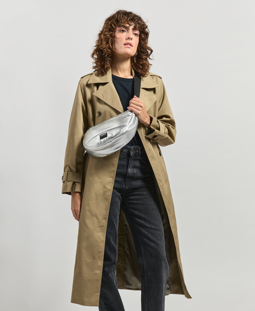 Glossy Crossbody taske - Sølvfarvet